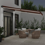 Manual Retractable Awning with LEDs Brown 400x300 cm