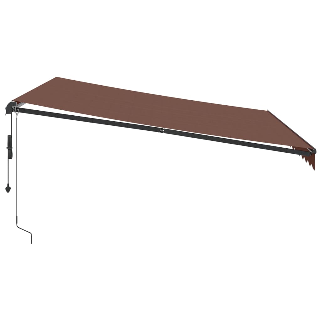 Automatic Retractable Awning with LEDs Brown 400x300 cm