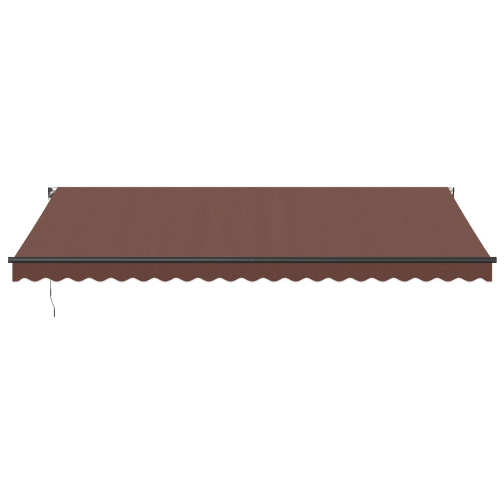 Manual Retractable Awning with LEDs Brown 500x300 cm