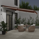 Automatic Retractable Awning with LEDs Brown 500x300 cm