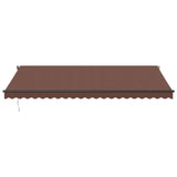 Automatic Retractable Awning with LEDs Brown 500x300 cm