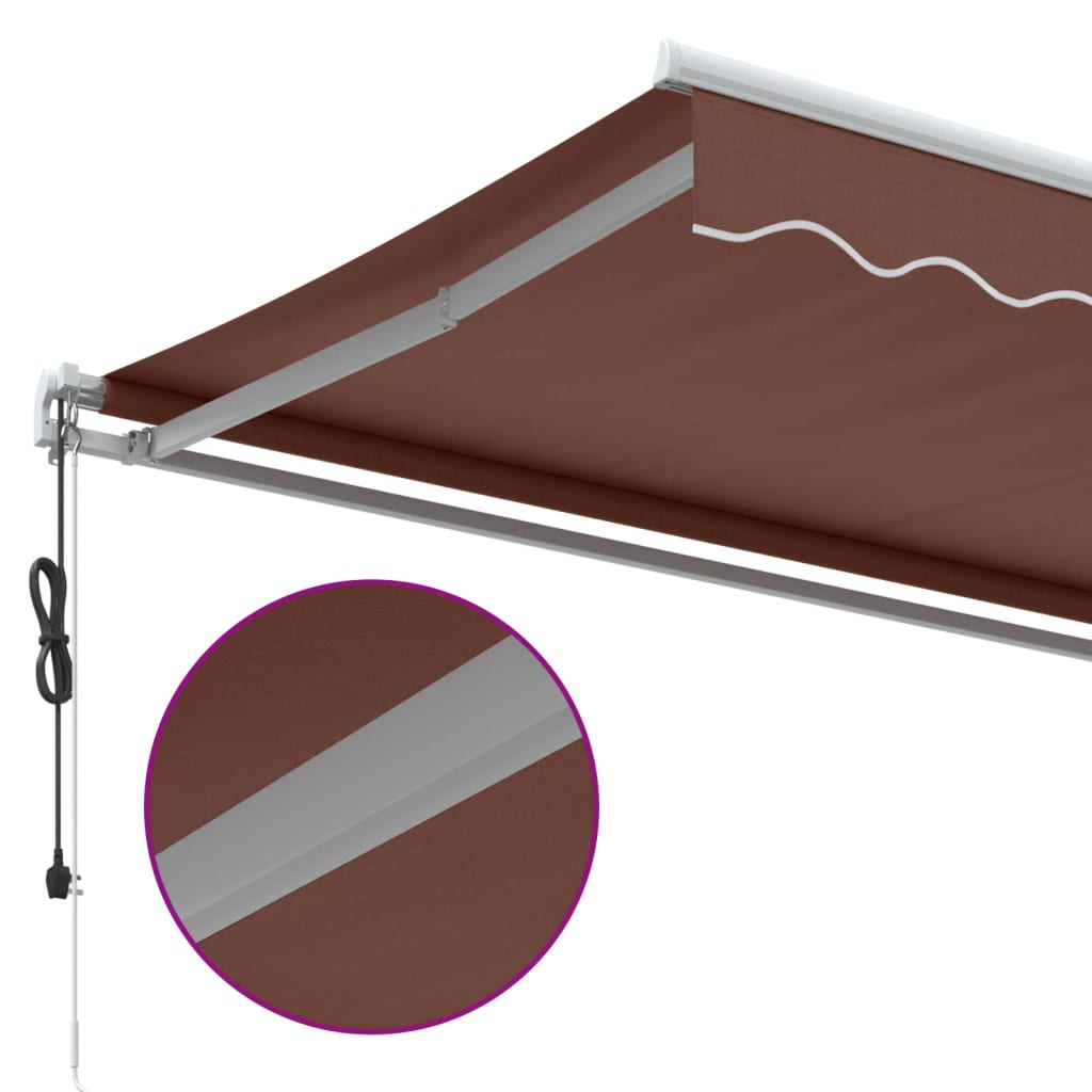 Automatic Retractable Awning Brown 600x300 cm