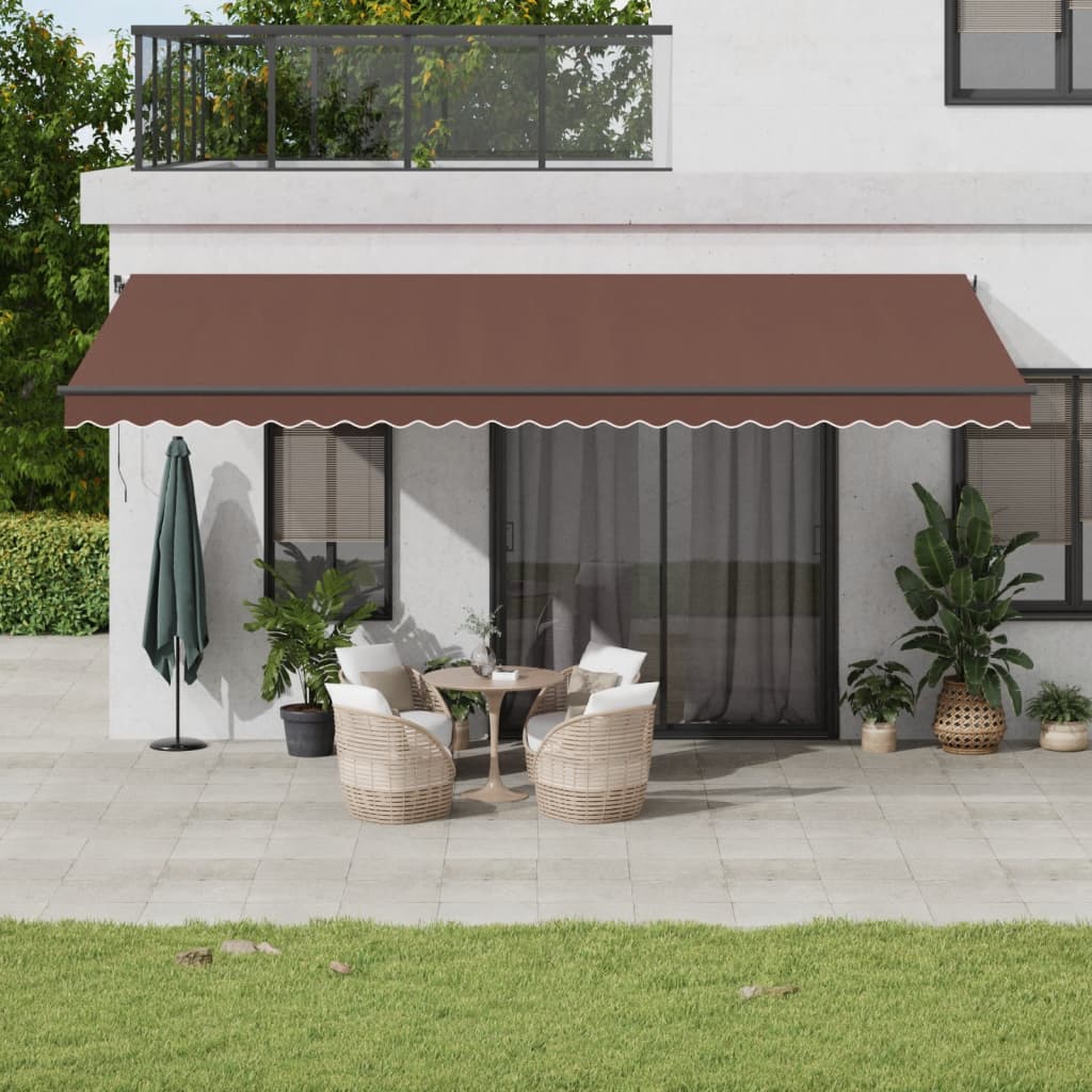 Automatic Retractable Awning Brown 600x300 cm