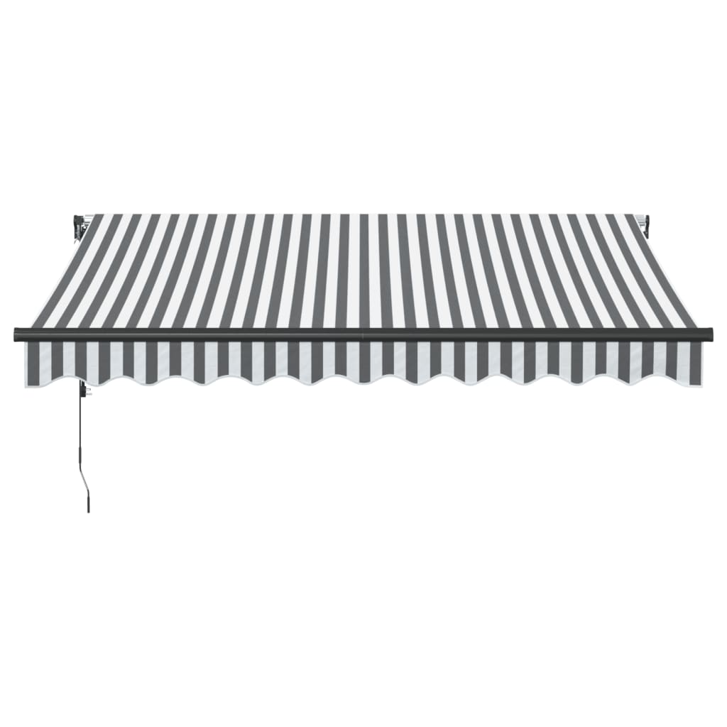 Automatic Retractable Awning with LEDs Anthracite&White 300x250 cm