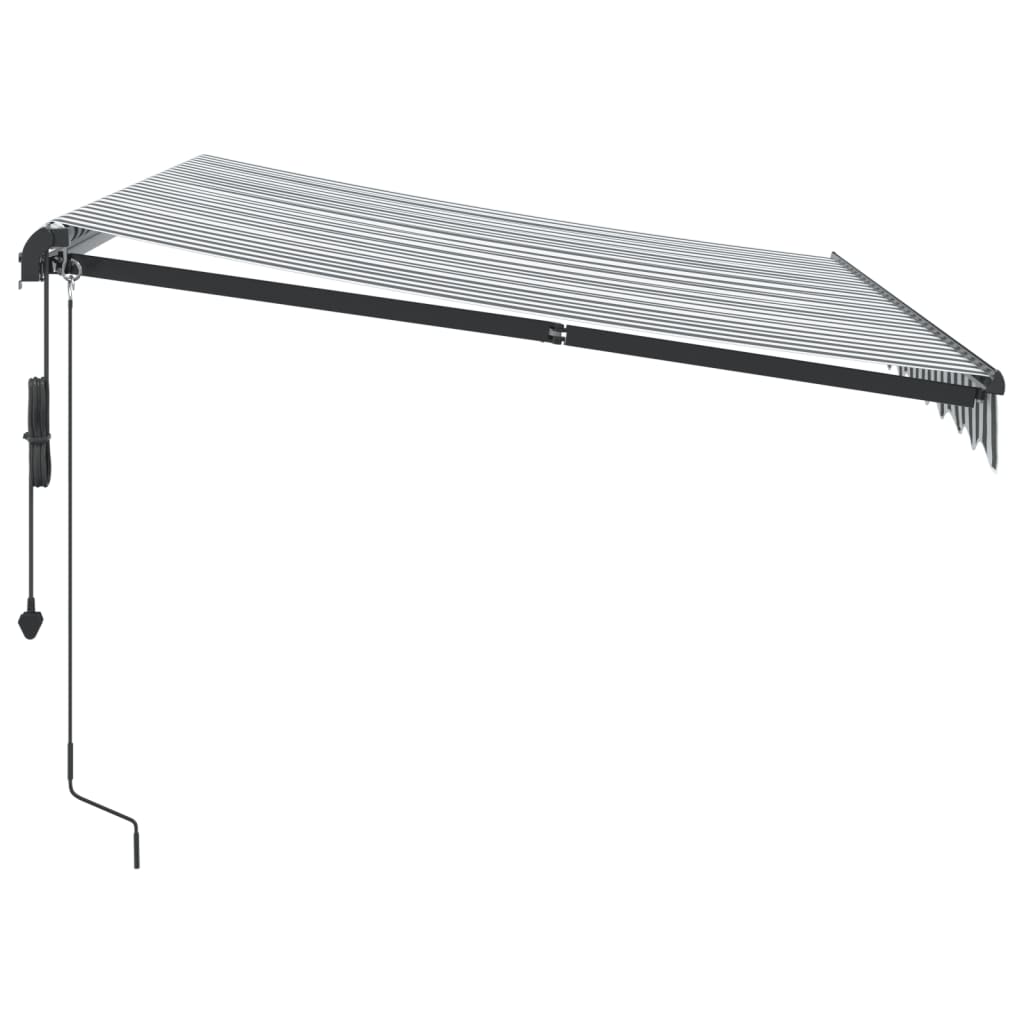 Automatic Retractable Awning with LEDs Anthracite&White 300x250 cm