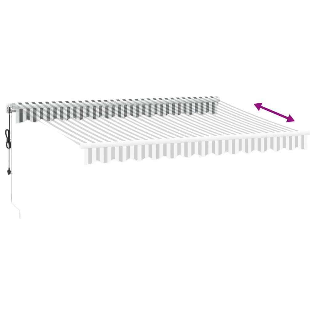 Automatic Retractable Awning Anthracite&White 350x250 cm