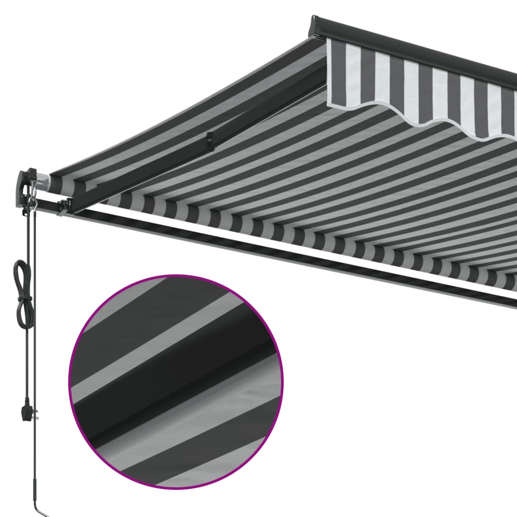 Automatic Retractable Awning Anthracite and White 350x250 cm