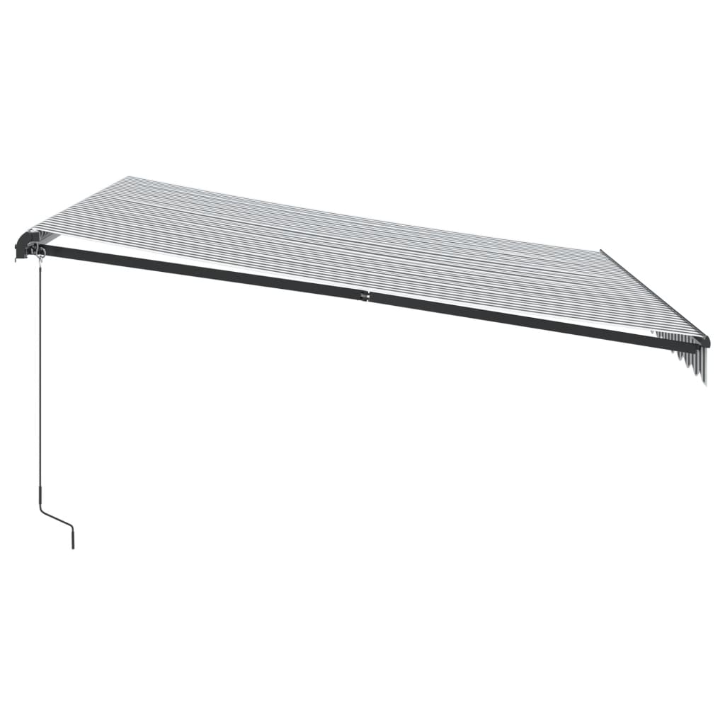 Manual Retractable Awning with LEDs Anthracite&White 400x300 cm