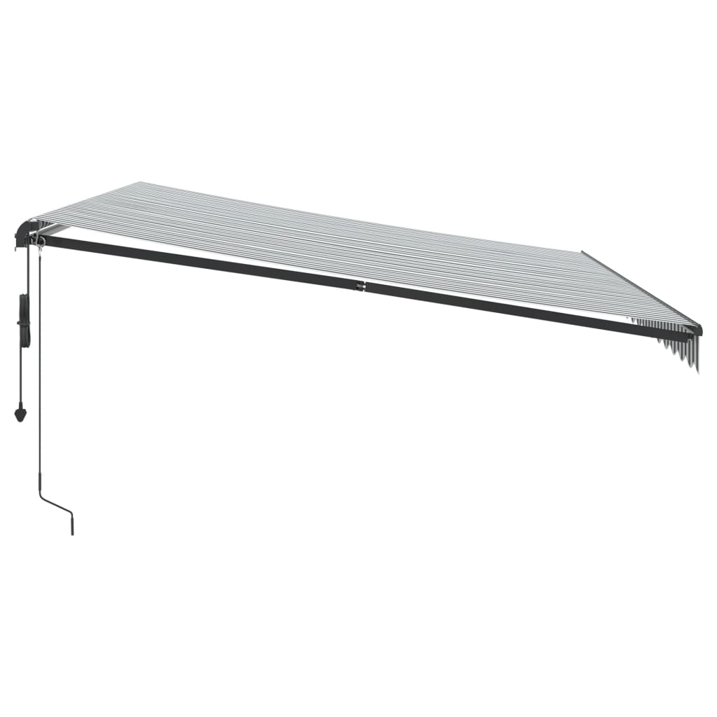 Automatic Retractable Awning Anthracite and White 450x300 cm