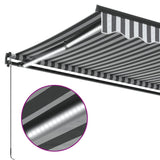 Manual Retractable Awning with LEDs Anthracite&White 500x300 cm