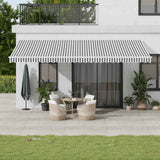 Automatic Retractable Awning Anthracite&White 600x300 cm