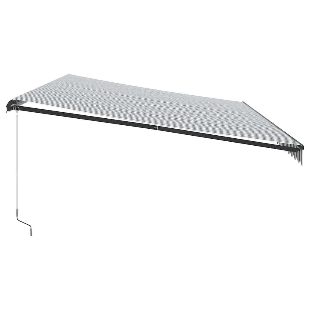 Manual Retractable Awning Anthracite and White 600x300 cm