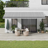 Manual Retractable Awning Anthracite and White 600x300 cm