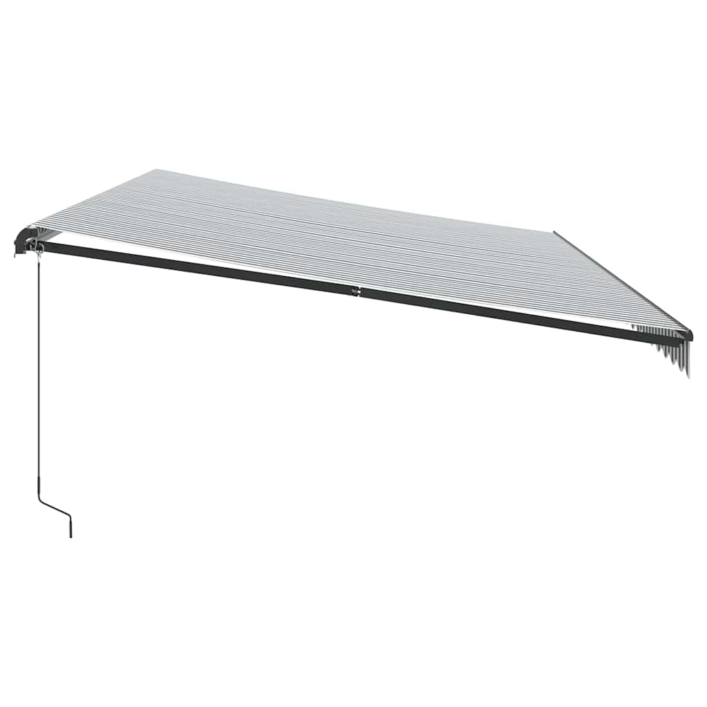 Manual Retractable Awning with LEDs Anthracite&White 600x300 cm