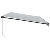 Manual Retractable Awning with LEDs Anthracite&White 600x300 cm