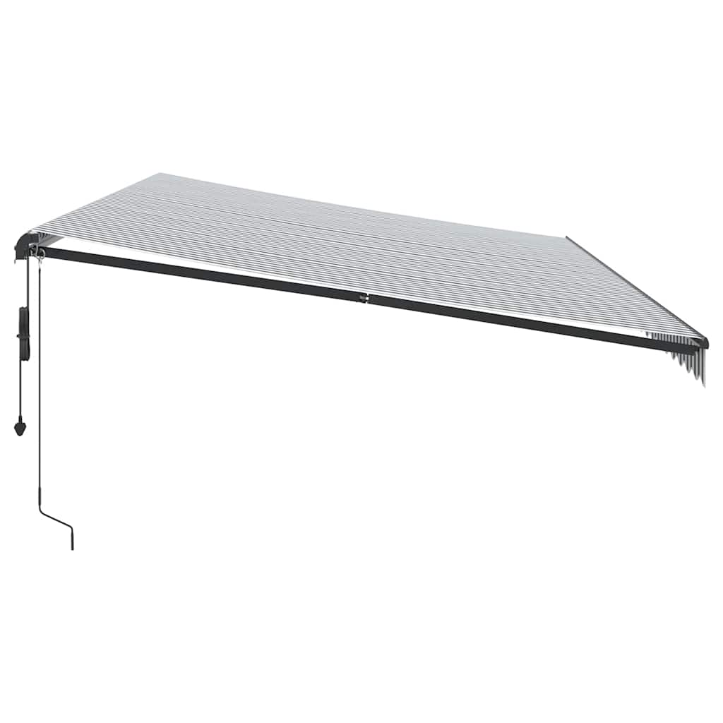 Automatic Retractable Awning Anthracite and White 600x300 cm