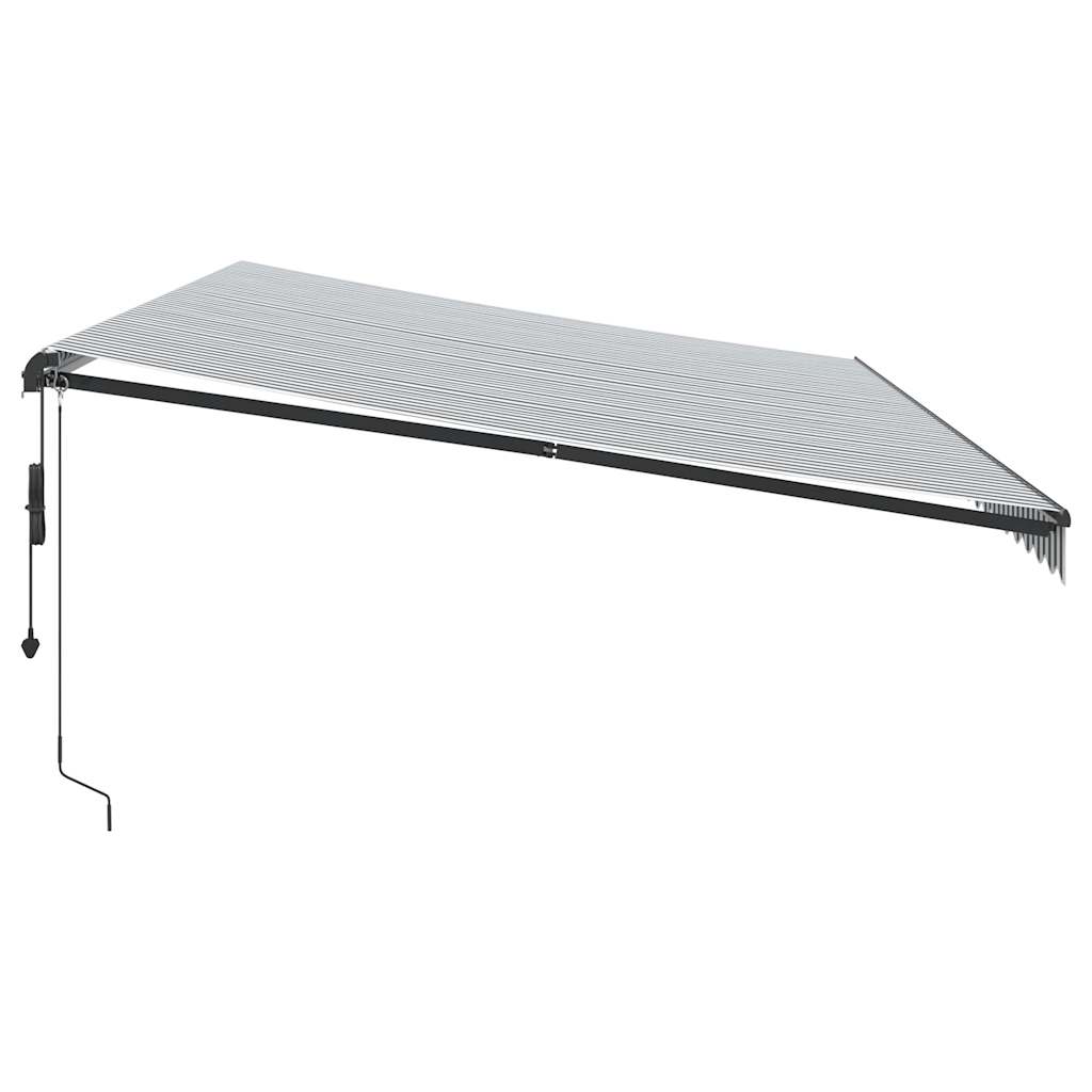 Automatic Retractable Awning with LEDs Anthracite&White 600x300 cm