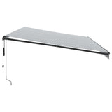 Automatic Retractable Awning with LEDs Anthracite&White 600x300 cm