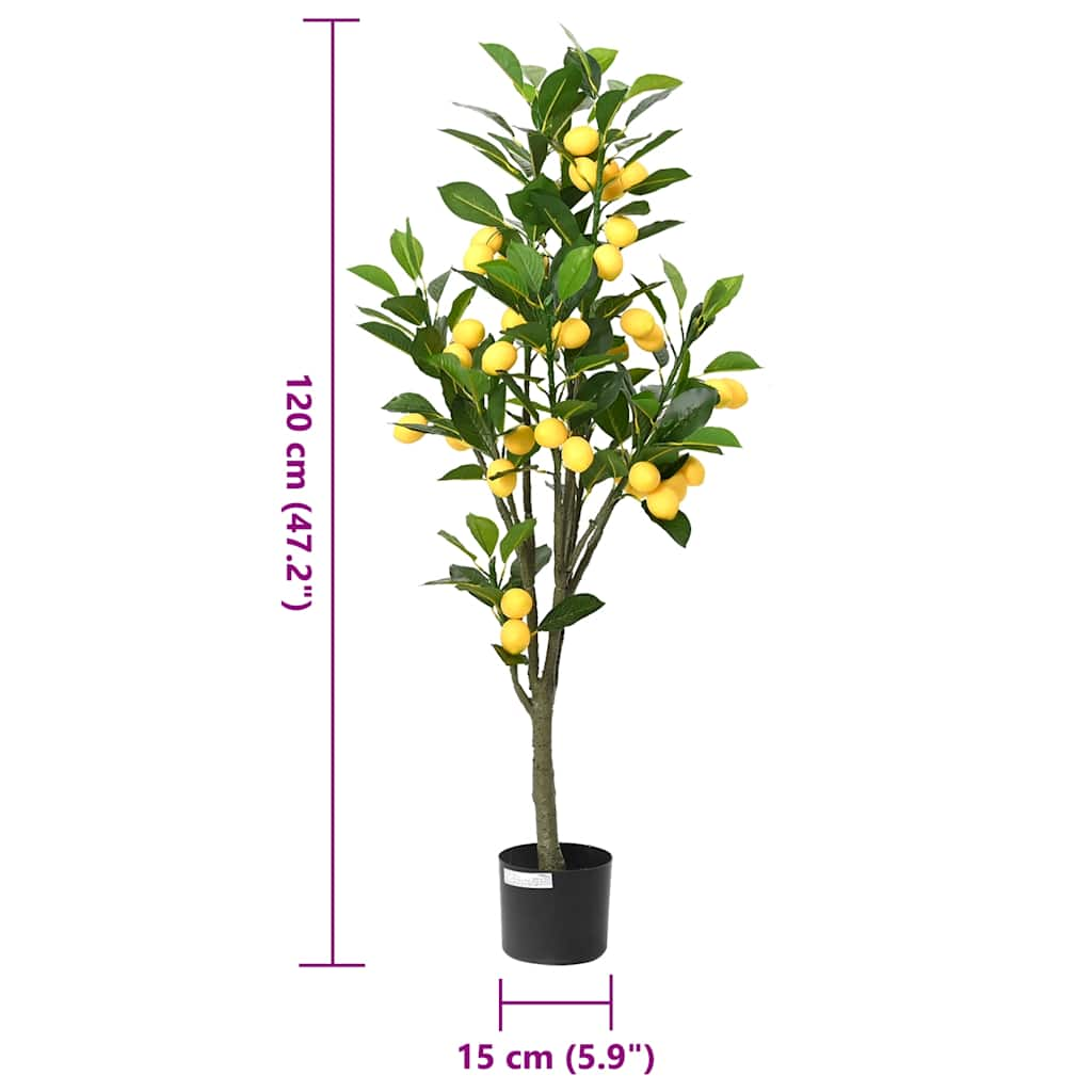 Artificial Lemon Tree 136 Leaves 120 cm Green