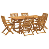 7 Piece Garden Dining Set 180x90x75 cm Solid Wood Acacia