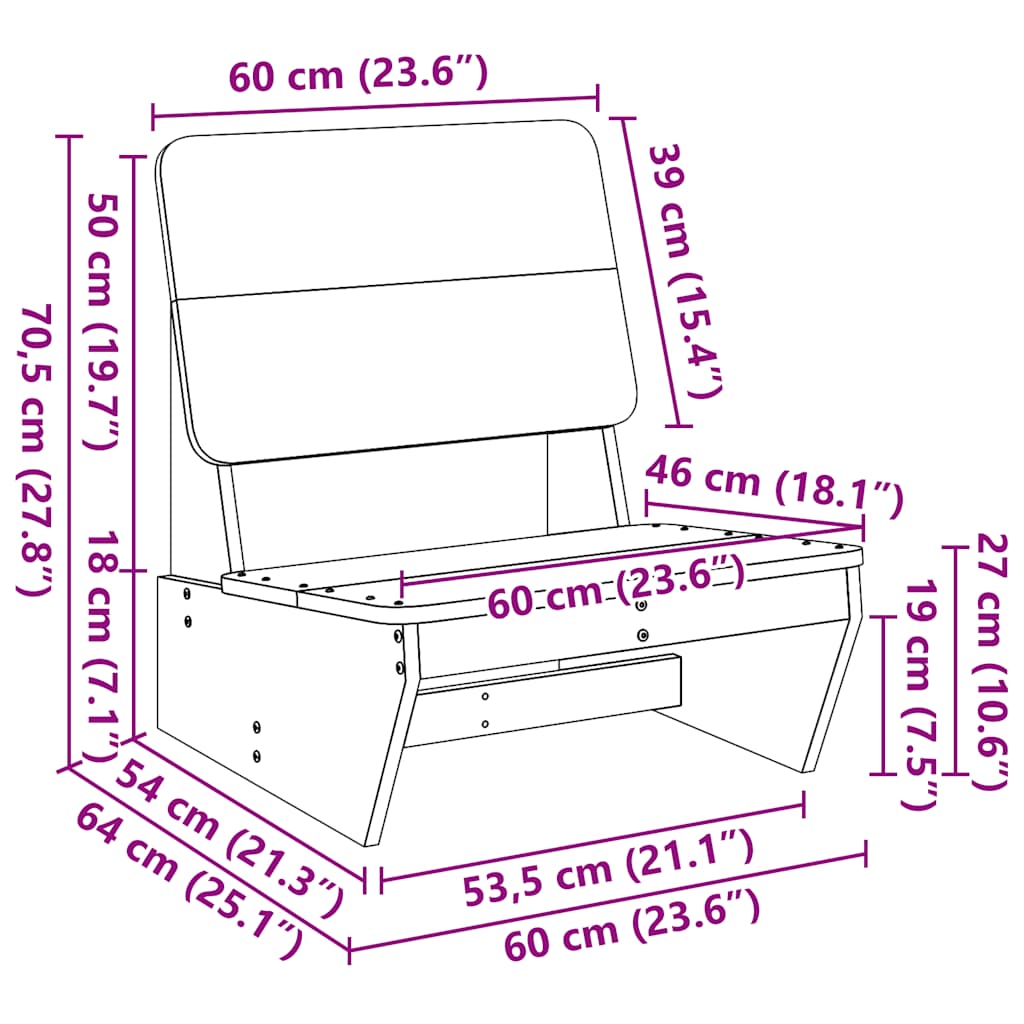 Garden Chair White 60x64x70.5 cm Solid Wood Pine