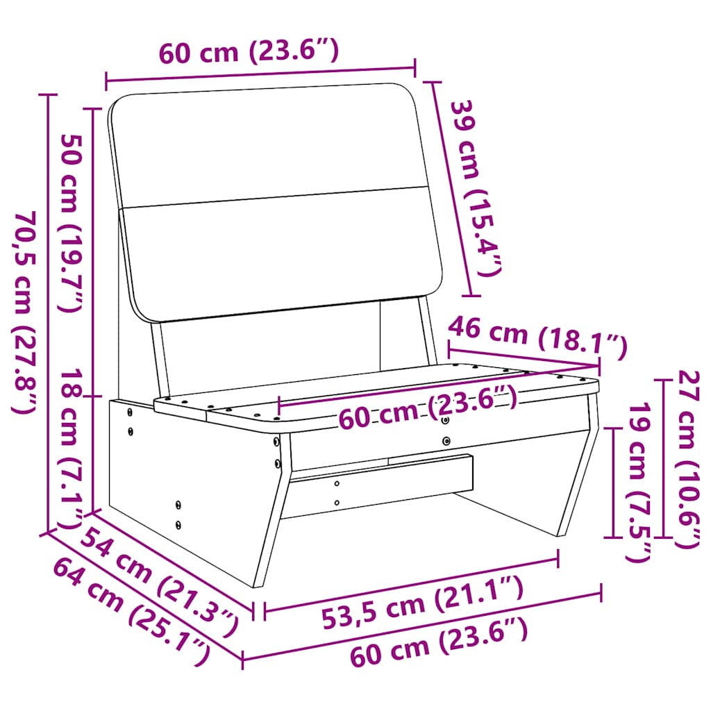 Garden Chair 60x64x70.5 cm Impregnated Wood Pine