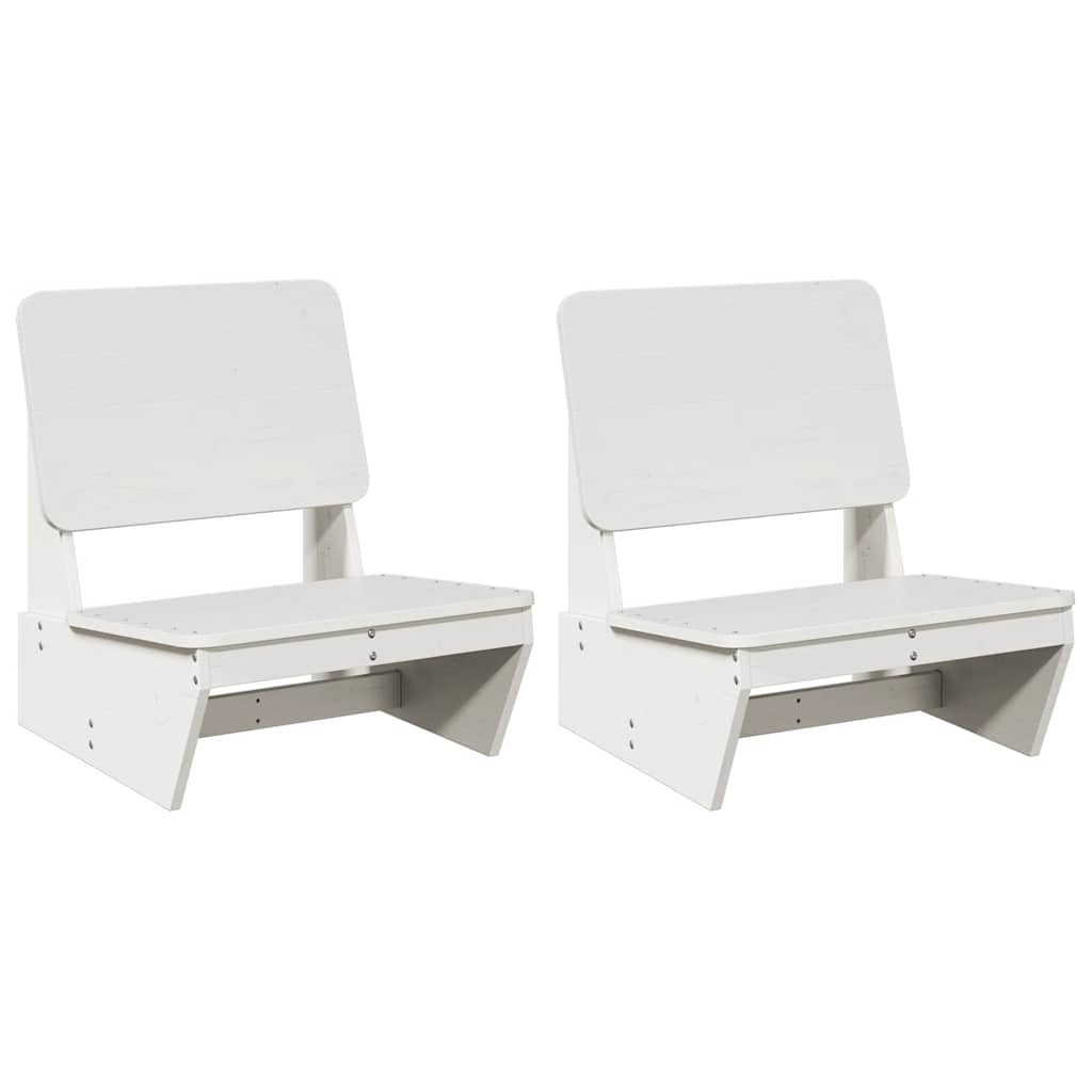 Garden Chairs 2 pcs White 60x64x70.5 cm Solid Wood Pine