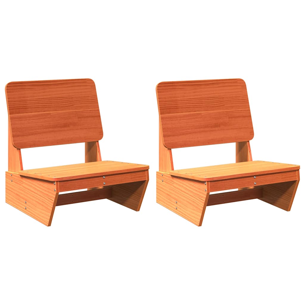 Garden Chairs 2 pcs Wax Brown 60x64x70.5 cm Solid Wood Pine