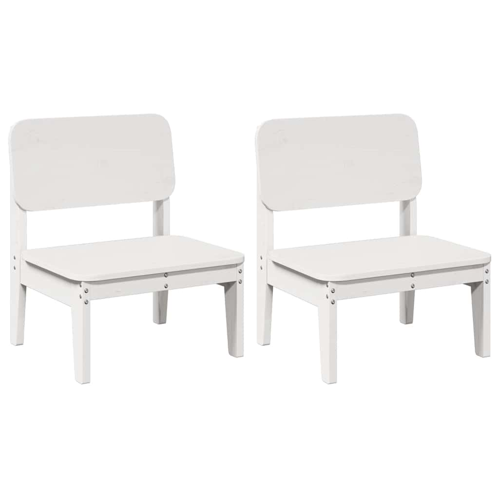 Garden Chairs 2 pcs White 60x52.5x72 cm Solid Wood Pine