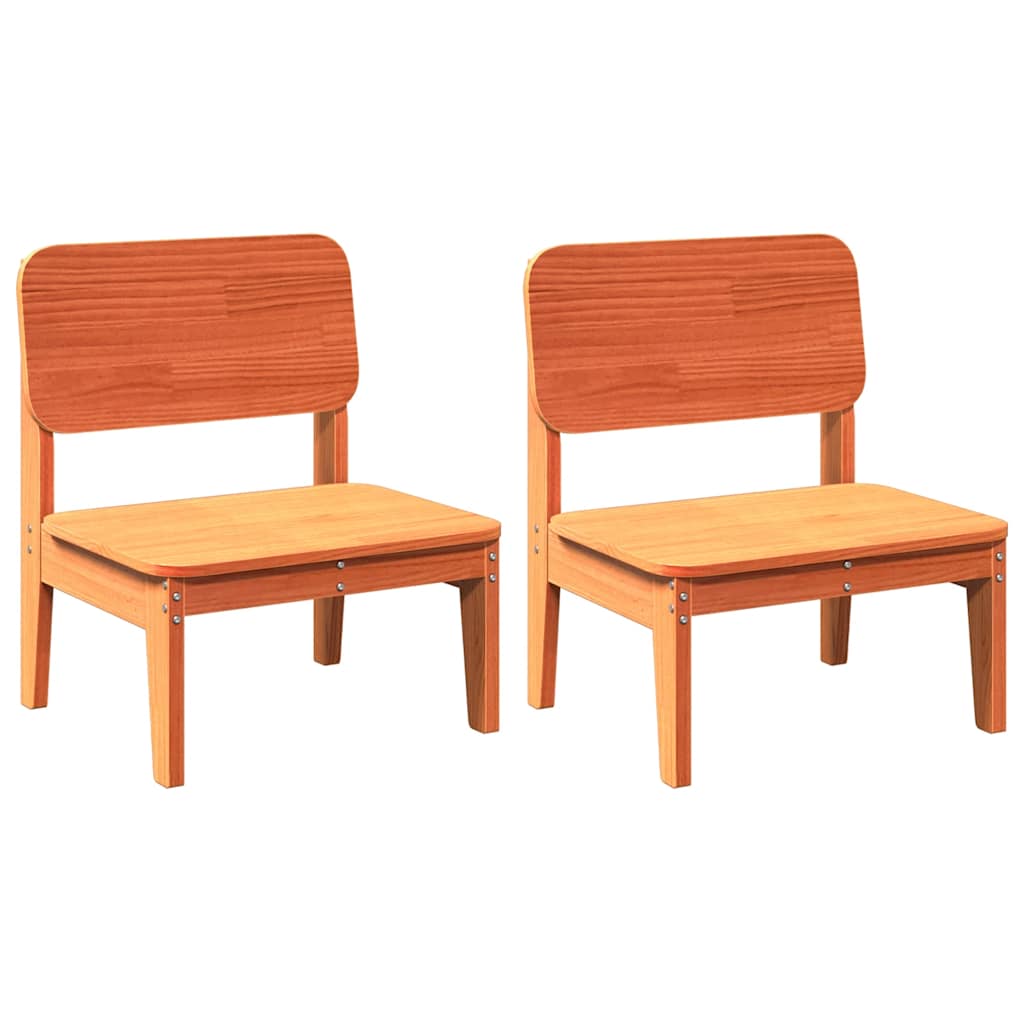 Garden Chairs 2 pcs Wax Brown 60x52.5x72 cm Solid Wood Pine