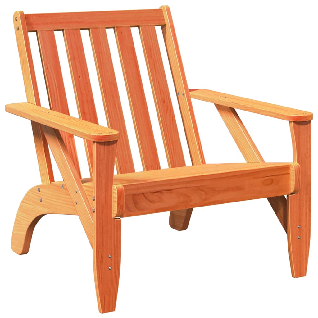 Garden Adirondack Chair Wax Brown 75x77x77 cm Solid Wood Pine