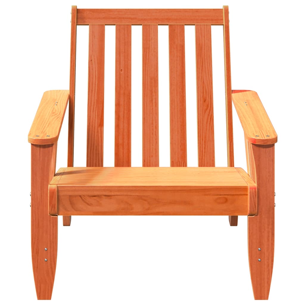 Garden Adirondack Chair Wax Brown 75x77x77 cm Solid Wood Pine