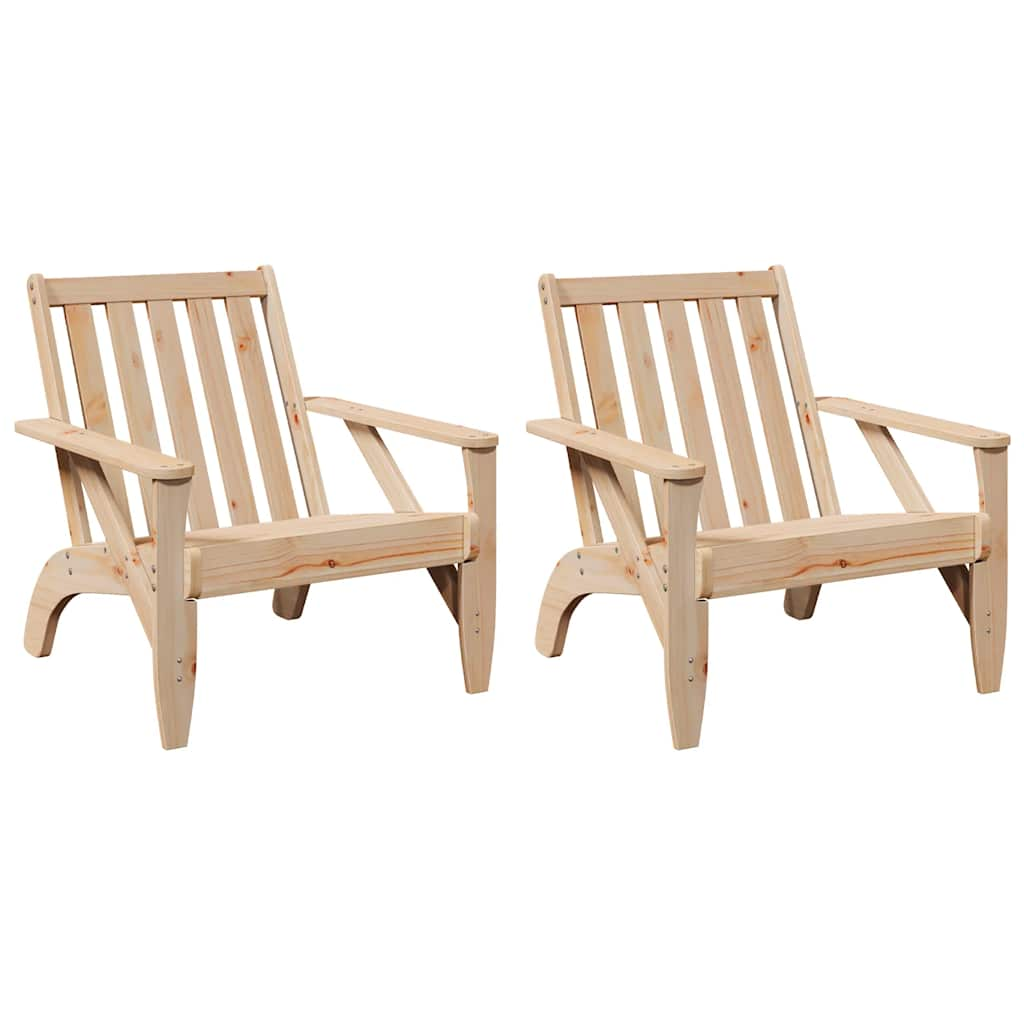 Garden Adirondack Chairs 2 pcs 75x77x77 cm Solid Wood Pine