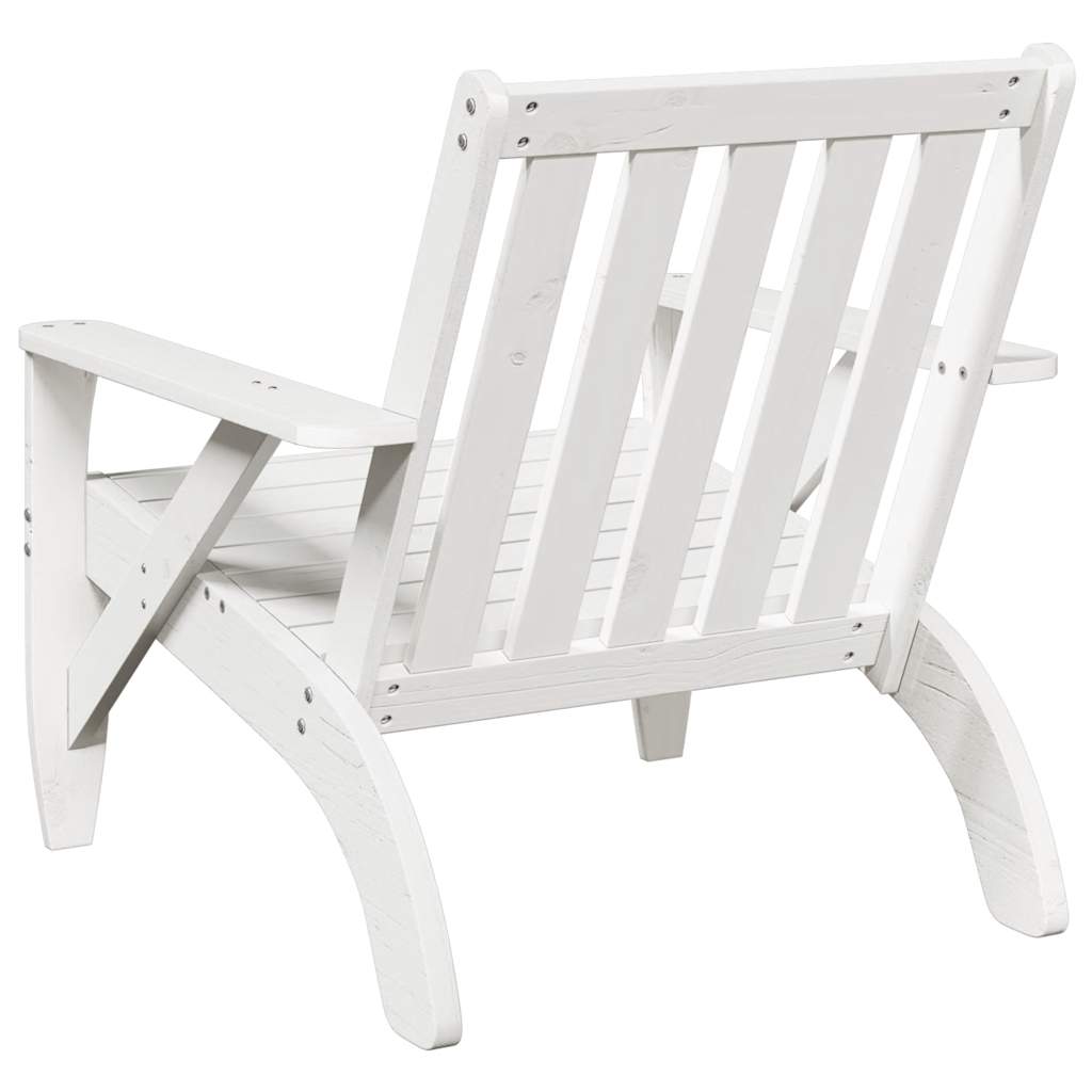 Garden Adirondack Chairs 2 pcs White 75x77x77 cm Solid Wood Pine