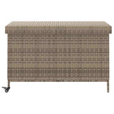 Garden Storage Box with Wheels Grey 110x55x73 cm Poly Rattan