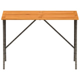 Garden Table with Acacia Wood Top Grey 105x75x72 cm Poly Rattan
