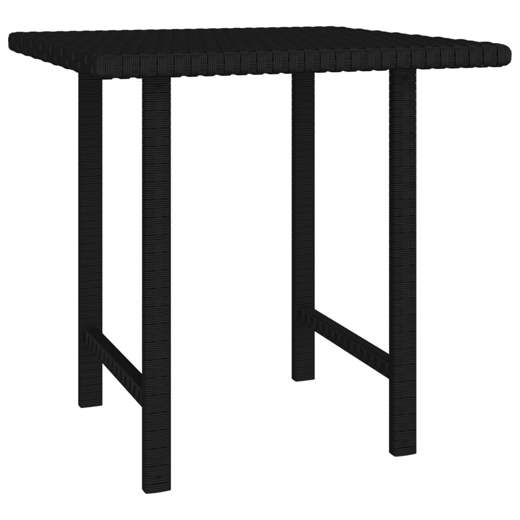 Garden Side Tables 3 pcs Black Poly Rattan