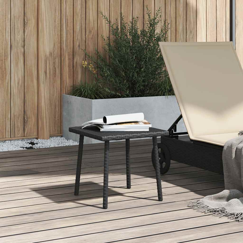 Garden Coffee Table Rectangular Black 40x40x37 cm Poly Rattan
