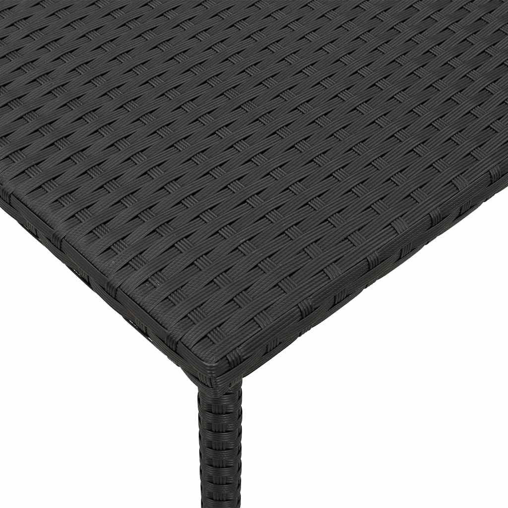 Garden Coffee Table Rectangular Black 40x40x37 cm Poly Rattan