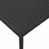 Garden Coffee Table Rectangular Black 40x40x37 cm Poly Rattan
