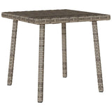 Garden Coffee Table Rectangular Grey 40x40x37 cm Poly Rattan
