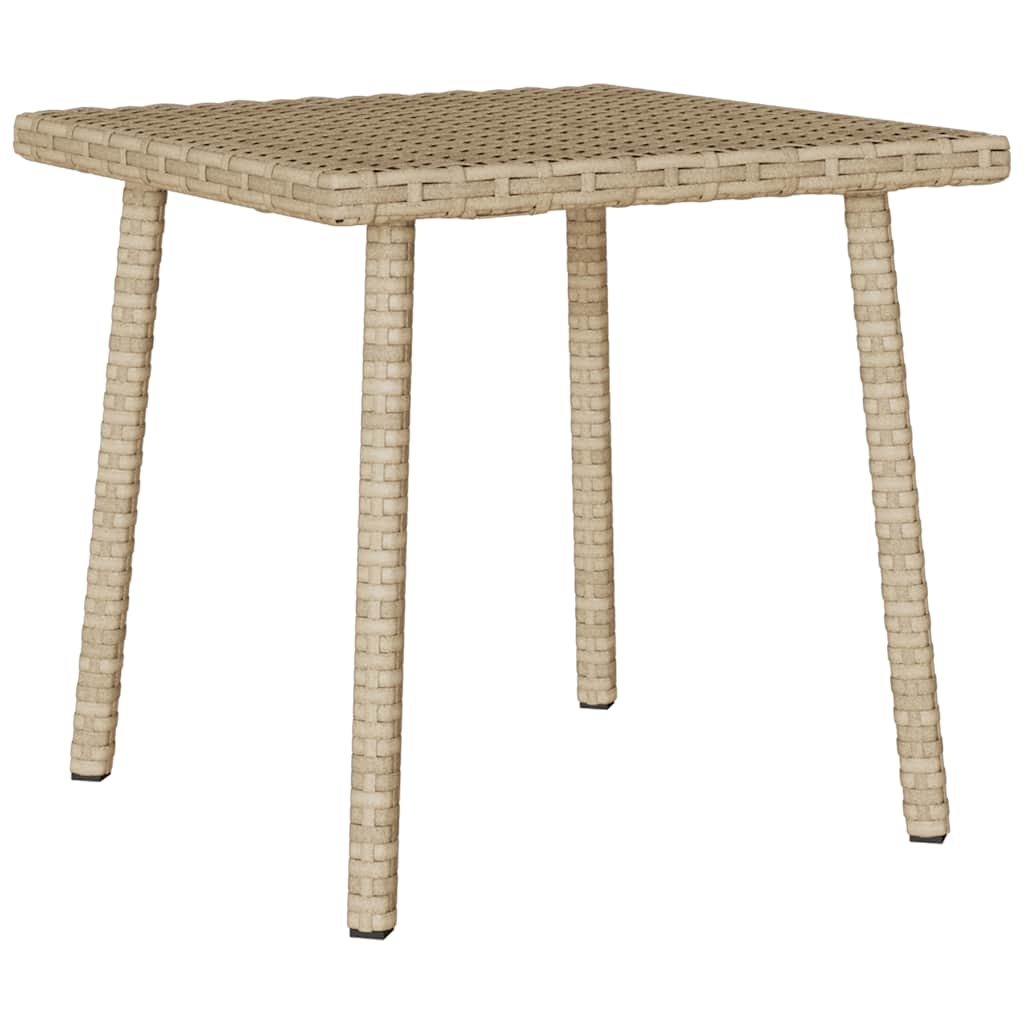 Garden Coffee Table Rectangular Beige 40x40x37 cm Poly Rattan