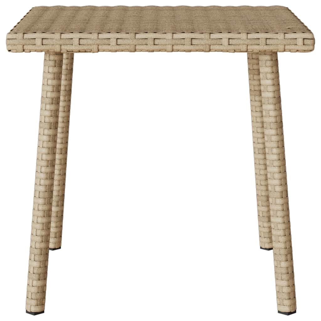 Garden Coffee Table Rectangular Beige 40x40x37 cm Poly Rattan