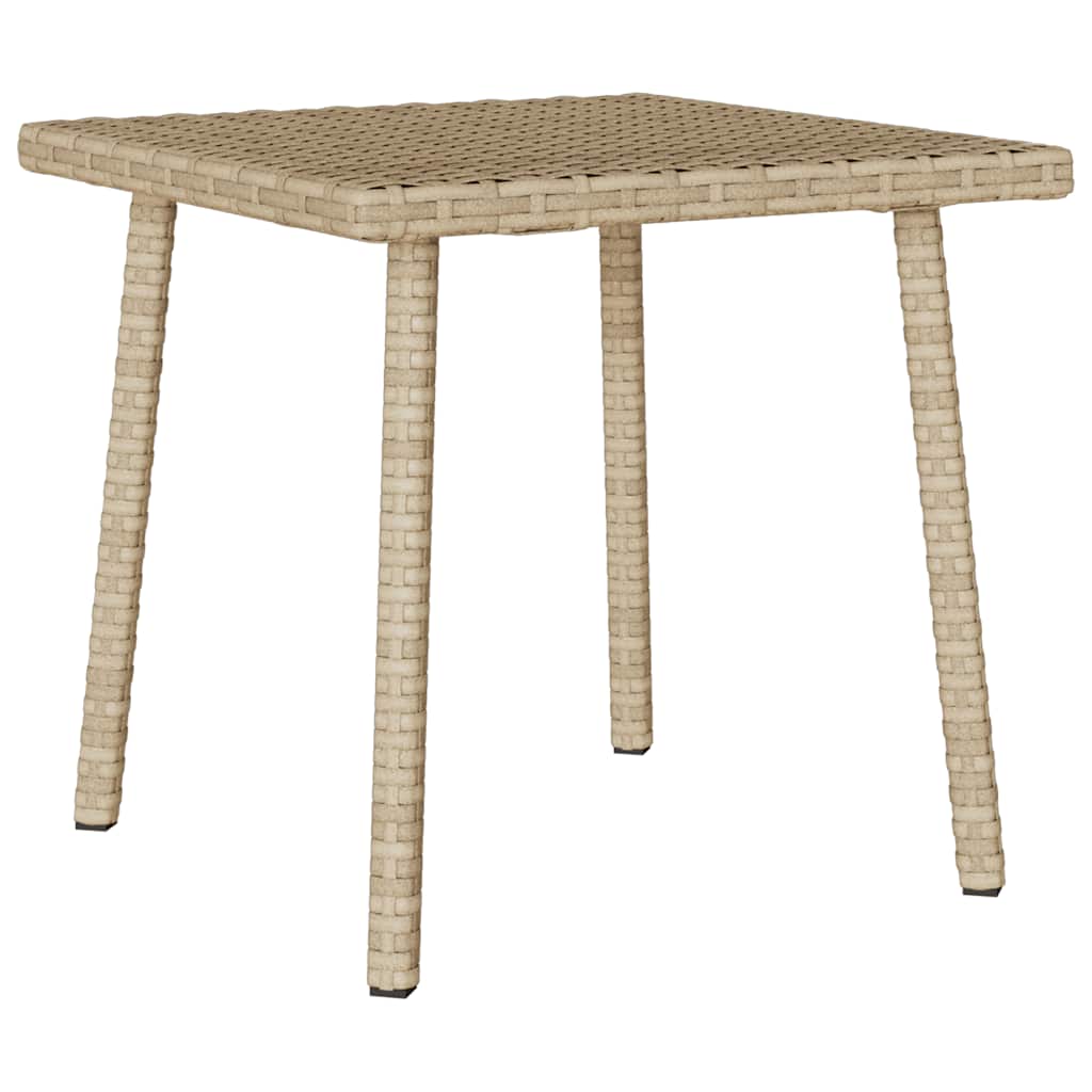 Garden Coffee Table Rectangular Beige 40x40x37 cm Poly Rattan