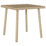Garden Coffee Table Rectangular Beige 40x40x37 cm Poly Rattan