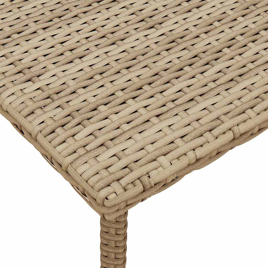 Garden Coffee Table Rectangular Beige 40x40x37 cm Poly Rattan