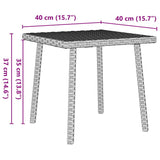 Garden Coffee Table Rectangular Light Grey 40x40x37 cm Poly Rattan