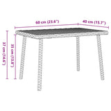Garden Coffee Table Rectangular Brown 60x40x37 cm Poly Rattan