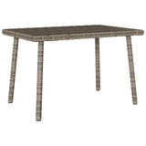 Garden Coffee Table Rectangular Grey 60x40x37 cm Poly Rattan