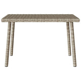 Garden Coffee Table Rectangular Light Grey 60x40x37 cm Poly Rattan
